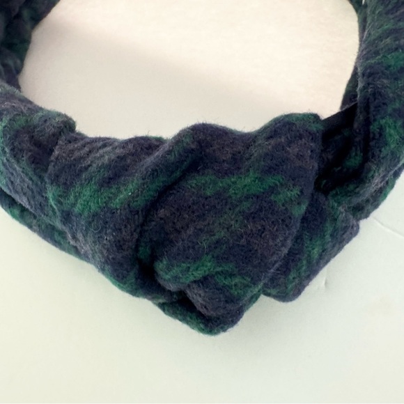 J Crew Houndstooth Knotted Green and Blue Headband - Picture 5 of 7